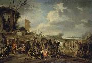 Cornelis de Wael A Camp by the Ruins painting